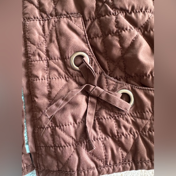 Rothschild Brown Quilted Fleece Lined 18 Months Bow Detailed Jacket - Picture 3 of 9